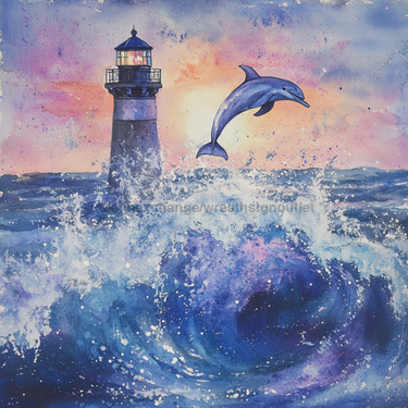 Light House Sign, DCO-13345, Sign For Wreath, 10x10